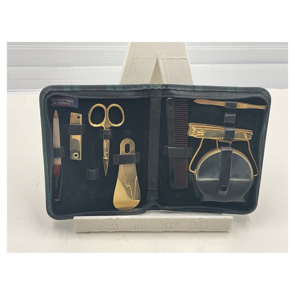 Roundtree & Yorke Vintage Manicure Set Gold Tone Tools
